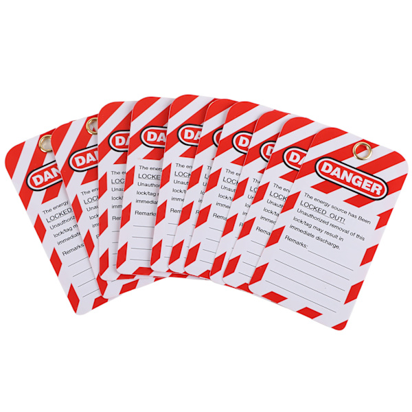 10PCS Lockout Tag Fara Använd inte Säkerhetsvarning Fram/baketikett PVC för utrustning