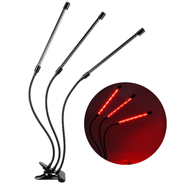 30W USB 3-rör flexibel LED växtlampa fullspektrum växtlampa med klämma för inomhusväxter