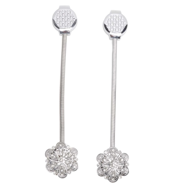 2 st kristallgardin magnetiska upphängningsband i rostfritt stål, eleganta blommiga gardinklämmor spänne för vardagsrum sovrum
