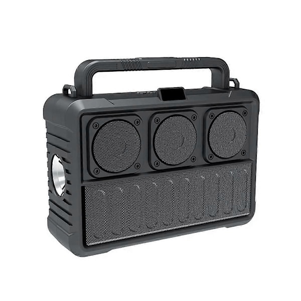 Solar Trådlös Bluetooth Högtalare Portabel FM Radio Högtalare Svart
