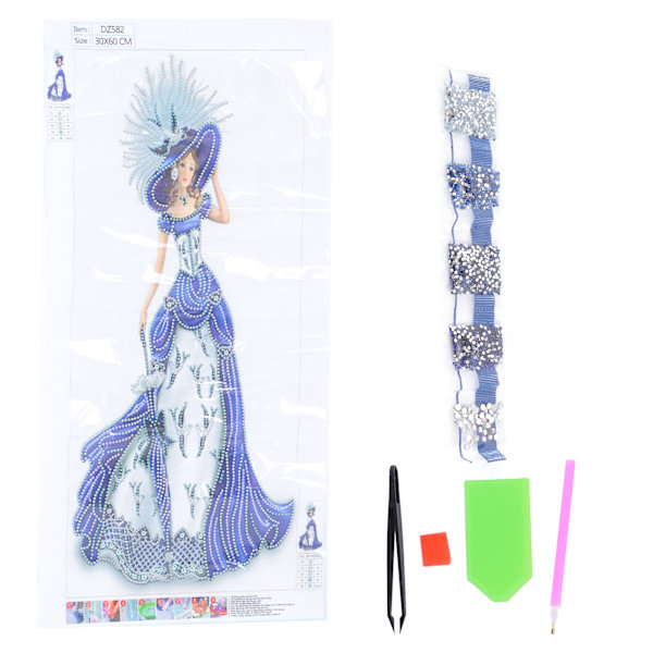 DIY-timanttimaalaus, elegantti naiskuvio, kristallimaalaus, kirjontakuvan koristesarja DZ582