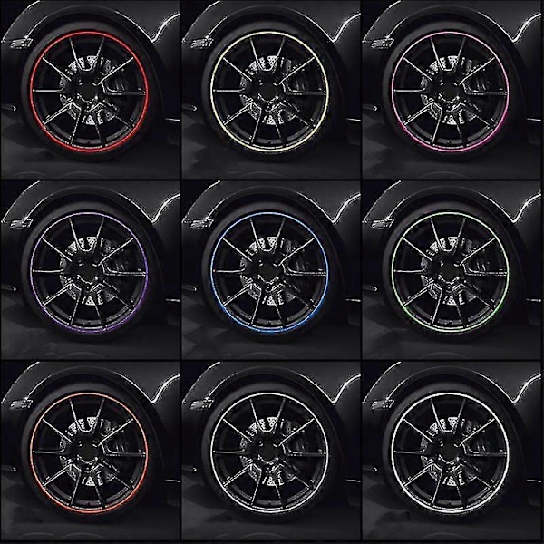 8m/rulle Bilhjul Fälgar Skyddsremsor Däckskyddslinje Gummiformning Trim Auto Exteriör Däckskyddslinje Biltillbehör Rosa