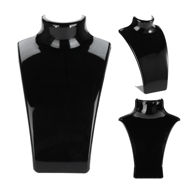 Halskæde Ørering Holder Mannequin Hoved Bust Stand Model Shop Smykker Display Stativ (Sort)