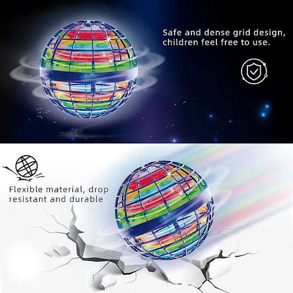 Cosmic Orb Boomerang - Lentävä pallo, käsin ohjattava drone-lelu pojille (Sininen)