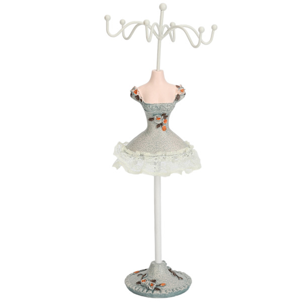 Örhängen Halsband Prinsessklänning Stativ Display Järn Mannequin Prinsess Smyckesställ Tallgrön 3