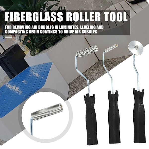 Fiberglassrulle sæt - 3 stk. til laminering af forme