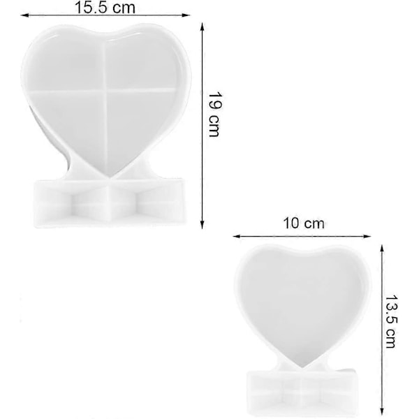2 Stykker Epoxy Resin Form Fotoramme Resin Former Epoxy Silikone Støbeforme Foto Hjerte