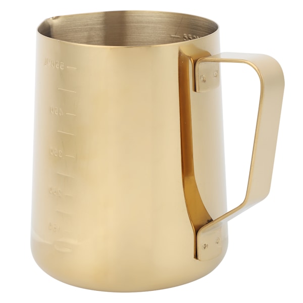 Rostfri mjölkskummare i rostfritt stål med skala för hemkaffe Latte ArtGold 600ML