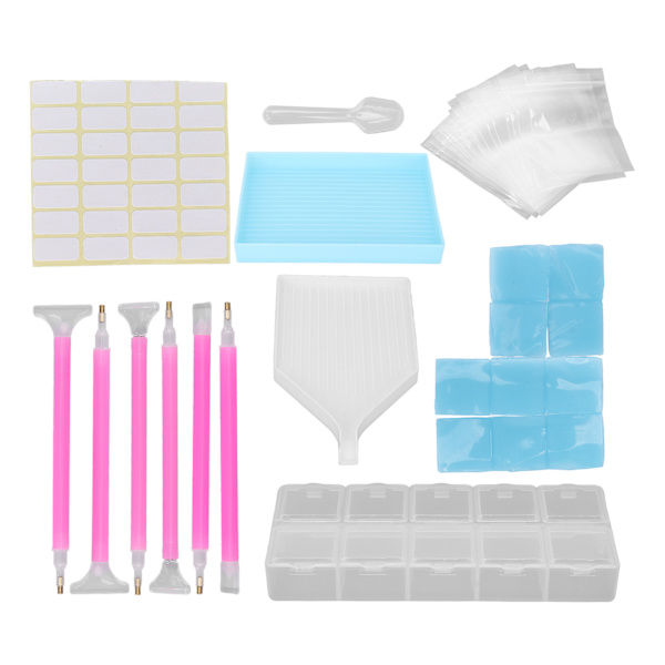 Gör-det-själv Rhinestone Målarverktyg Kit Rhinestone Dotting Pen Pärlor Sorteringsbricka Förvaringslåda Nail Art Tool Set