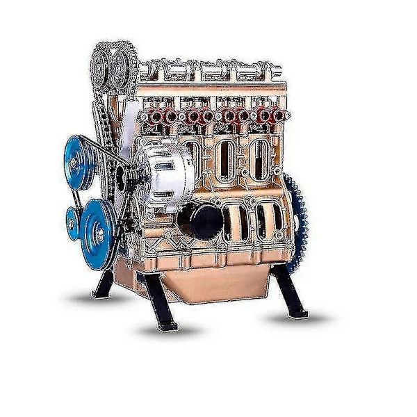 Högkvalitativ Mini Inline Fyra/Åtta-Cylindrig Motormodell Kit Leksaker för Vuxna Resin Ornament fyra-cylindrig
