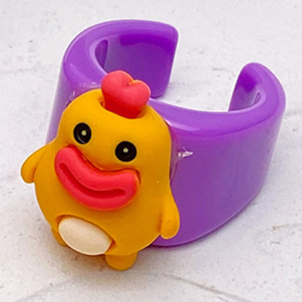Barn Knuckle Ringar Cartoon Djurmönster Öppning Färgglada Fashionabla Hartsmycken Ringar Typ C