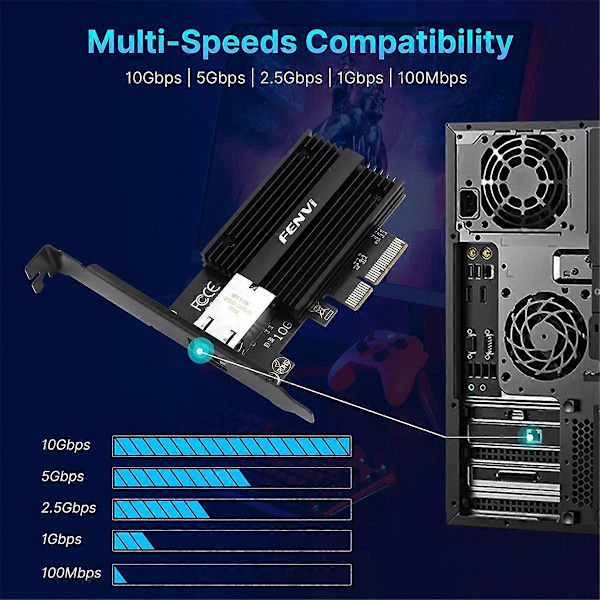 10 Gbps:n PCIe-verkkokortti Marvell AQC113C 10G RJ45 Ethernet PCI