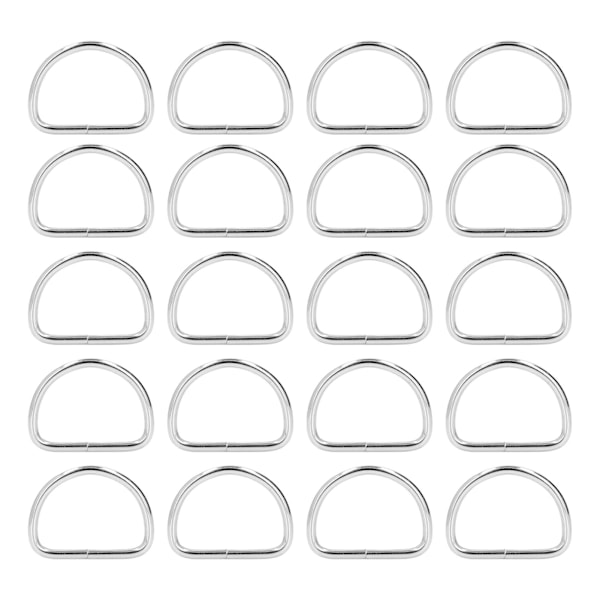 20 st D-ringar Lätt montering Galvaniserad yta Robust Hållbar Färgbeständig Metall D-ringar 5x40x30mm