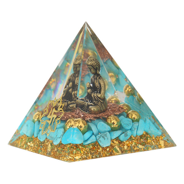 Crystal Pyramid Buddha Design Hieno kaunis Pyramid Power Stone -koriste joogameditaatioon