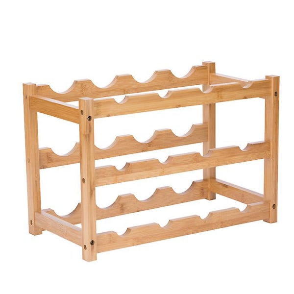Vinreol Verona - stablebar i bambustre for 12 vinflasker - Størrelse 45x23.5x30 cm (LxBxH)