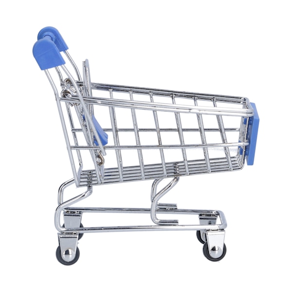 Mini Supermarket Handcart Blå Utsökt Bred Applikation Robust Hållbar Mini Shopping Cart för Hem Kök Kontor