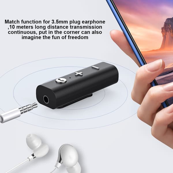 3.5mm AUX Bluetooth Trådløs Lyd Høyttaler Mottaker Headset Adapter Mottaker Bilsett