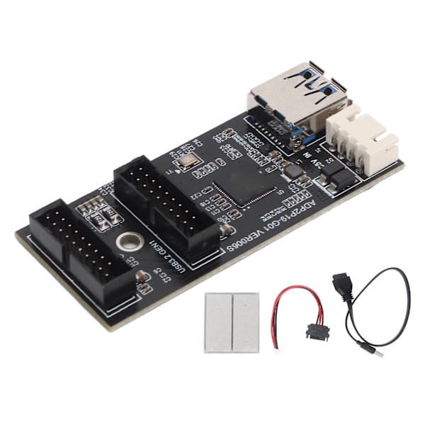 USB3.2 GEN1 Adapterkort 5Gbps Transmission Stabil Bredt kompatibel 19PIN til 2 Port 19PIN kort til stationær bundkort