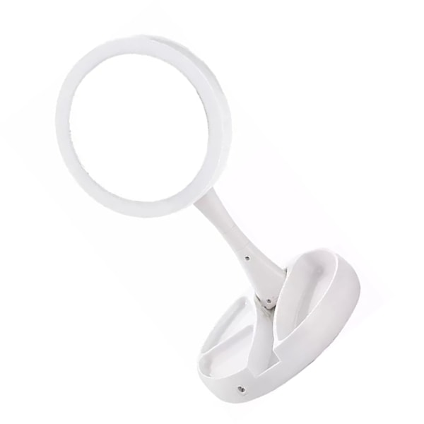 Taitettava meikkpeili Pyöreä peili LED-valolla 10-kertainen suurennos Kauneuspeili USB
