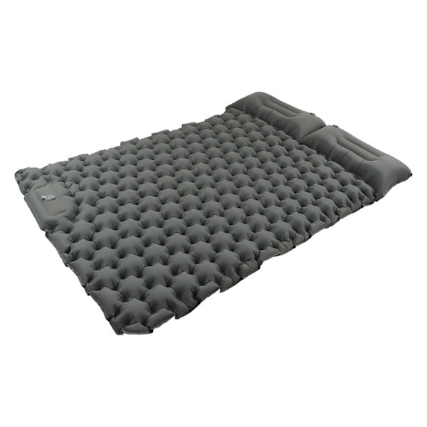 Camping sovepose grå vanntett nylon ergonomisk støtte fotpresse 60S oppblåsbar sovematte for utendørs camping