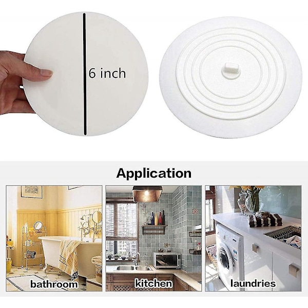 Silikone Badekarsprop, 15 cm Stor Afløbsprop, Fladt Suge Afløbsdæksel, Badekarsprop Afløbsdæksel til Køkken, Badekar og Vaskeri