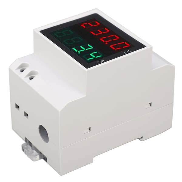 Voltmeter Amperemeter 4-siffrig display DIN-skenmontering Enfas spänningsmätare 0,1-99,9A AC80-300V