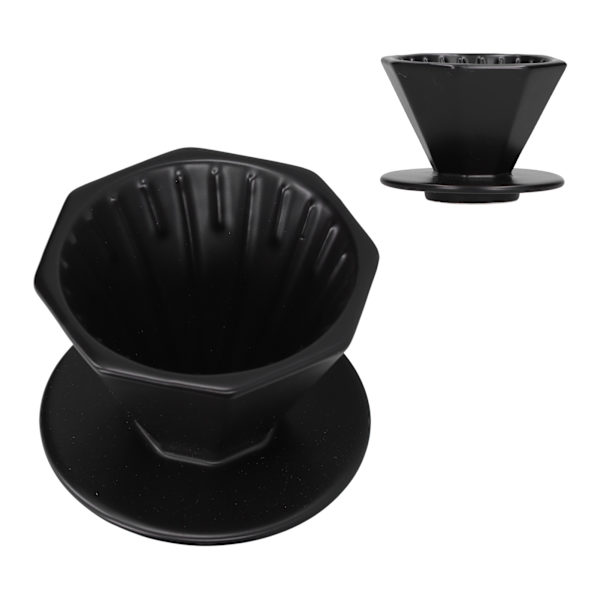 Kaffehäll i keramik, bekväm, pålitlig, utsökt, bärbar storlek, enkel design, häll över kaffebryggare, svart
