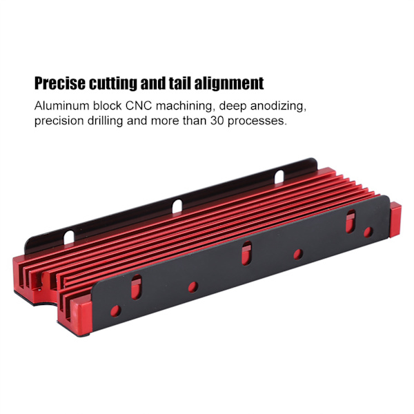 NGFF M.2 Dobbeltsidet SSD Heatsink Vandkøling HDD Termisk ledningsevne køler (rød)