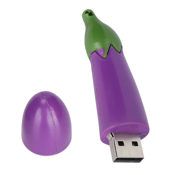 USB Flash Drive Tegneserie Stilig Aubergine Utseende Bærbar lagring Memory Stick1GB