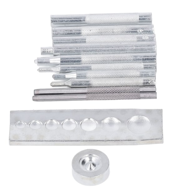 12 stk Craft Tool Die Punch Kit Høj hårdhed Anti Rust DIY Leathercraft Punch Kit med universal base til husholdning
