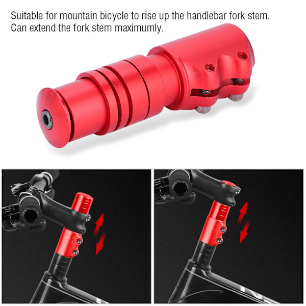 Cykel Mountain Bike Styr Gaffel Stem Riser Rise Up Extender Forlænger Adapter Dele (rød)