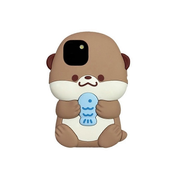 Tredimensjonalt Otter Silikon Beskyttelsesdeksel for IPhone 15 C
