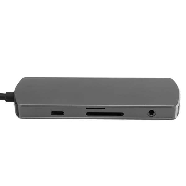 8-i-1 dokkingstasjon multifunksjonell Type-C til HDMI-hub med PD-lading og lys