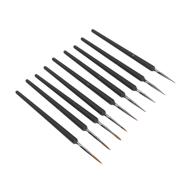 9 stk Nail Art Brush Sett Liner Striping Brushes Detaljer Malebørste for neglesalong hjemme DIY