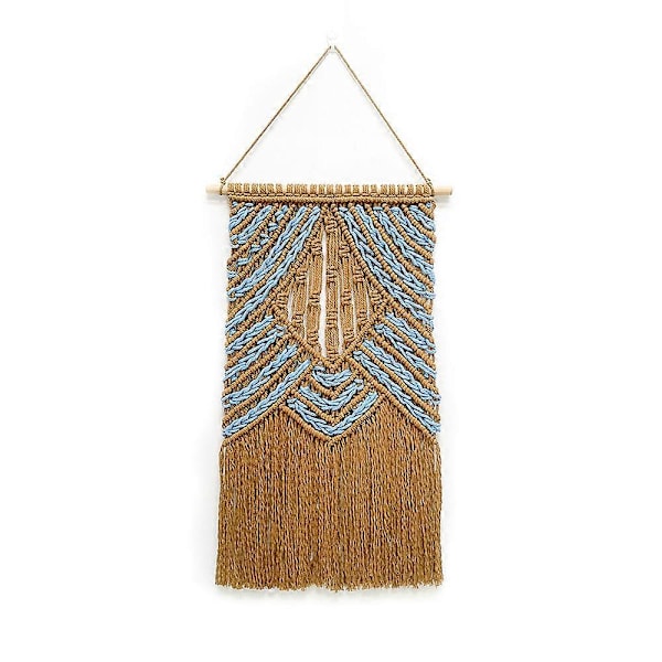 Håndvævet boheme-makrame vægophæng - boheme drømmefanger - vægdekoration (40x65cm)