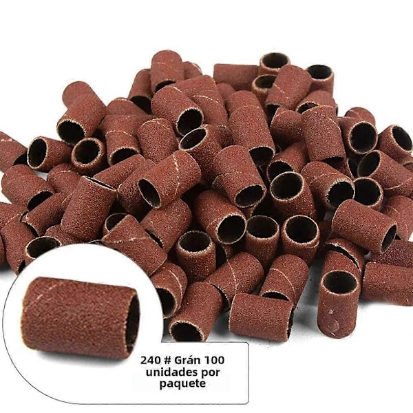 100 st Nagelpoleringsremsor med 80/120/180/240 Grader Professionellt Manikyrverktyg Lämpligt för Akryl Nagelborr Set NSB240Grit-100st
