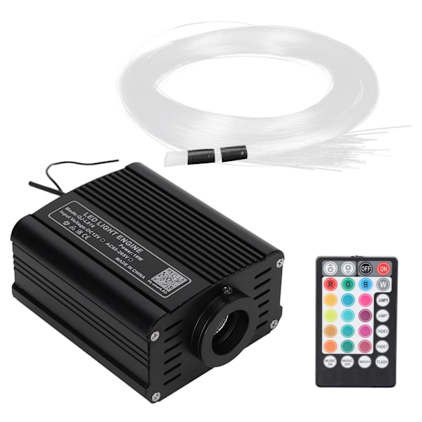 16W fiberoptisk ljus RGBW LED-takljussats APP-kontroll med 2m fiberoptisk kabel
