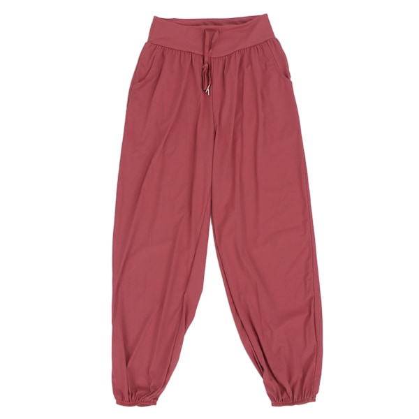 Yoga Sweatpants Højtaljede Lomme Hurtigtørrende Løb Fitness Bukser til Kvinder Vandmelon Rød S