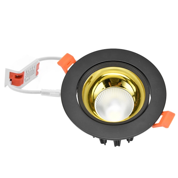 LED Downlight Aluminium Justerbar Vinkel Støvtæt Indbygget Loft Spotlight til Stue Soveværelse 100‑264V Sort Skal Gylden Kop