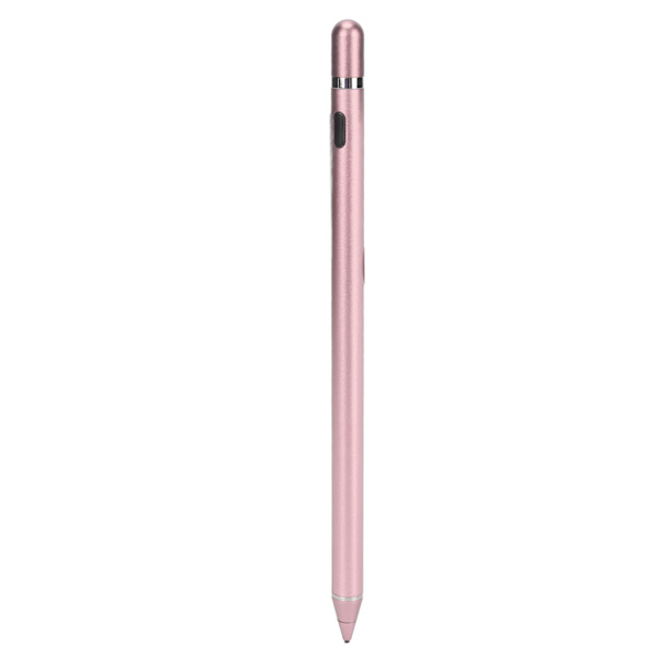 Aktiv kapacitiv stylus USB-opladning kobber spids touch screen pen til mobiltelefon og tablet rose guld