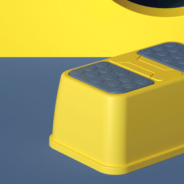 Toilet Trin skammel Plast Skridsikker Heavy Duty Rollover Forebyggende Værktøj til Baby Børn Gul 1 Layer