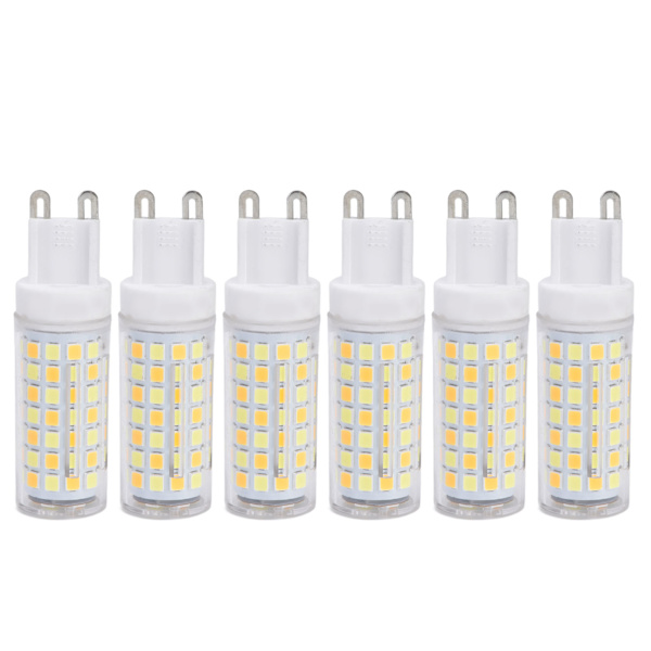6 stk. 90LED G9 pære 9W 220V dæmpbar blød varm hvid LED pære til lysekrone loft vægbelysning