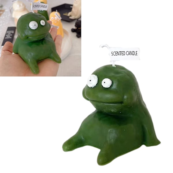 Lermän formad ljus Cartoon doftande ljus Roliga fula söta ljus Souvenirer Fet grön