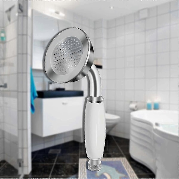 Handhållna Duschmunstycken, Massiv Mässing & Keramik Handhållen Dusch Regndusch Telefonform Design Polerad Kromfinish Regndusch Duschspruta