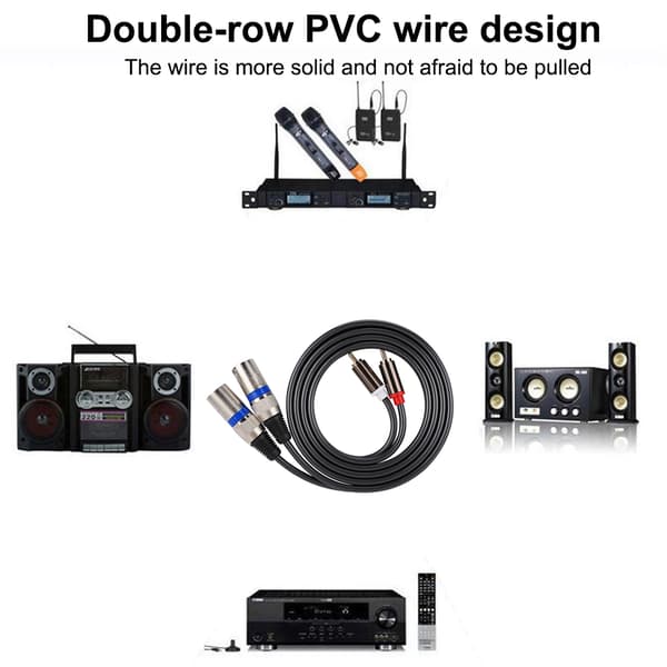 1,5M for RCA Han til XLR Han Audio Adapter Kabel Patch Cord Dobbelt række PVC Ledning