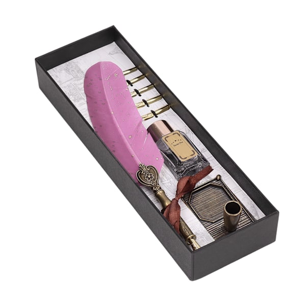 Kalligrafi Pen Retro Elegant Holdbar Slitasje Praktisk Praktisk Attraktiv Dekorativ Skriveverktøy for HjemRosa