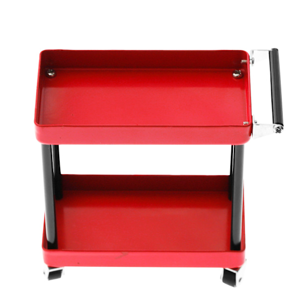 Mini 2-nivåers verktygsförvaringsvagn Mobil verkstad Garage Reparation RC-tillbehör för 1/8 1/10 1/12 1/16 skala modell Stor storlek Rouge