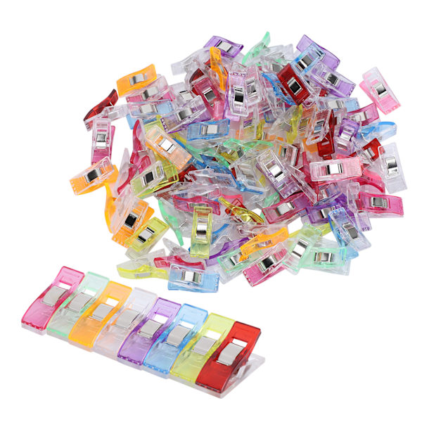 100 stk Hemming Clips DIY Fargerike Plast Stoff Stoff Håndverk Klips Sytilbehør