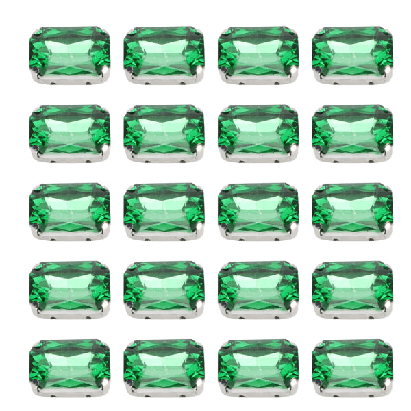 20 stk DIY klo diamanter brudekjole retro mote håndverk glass klær dekorasjoner13 x 18 mm turkis rektangel glass klo diamant