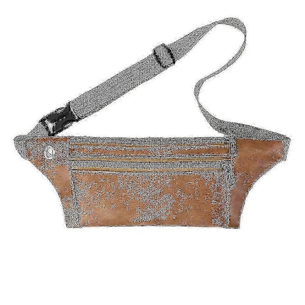 Fashion Retro Midjeväska Pu Läder Messenger Väska Bröstväska Utomhus Fritid (Khaki)